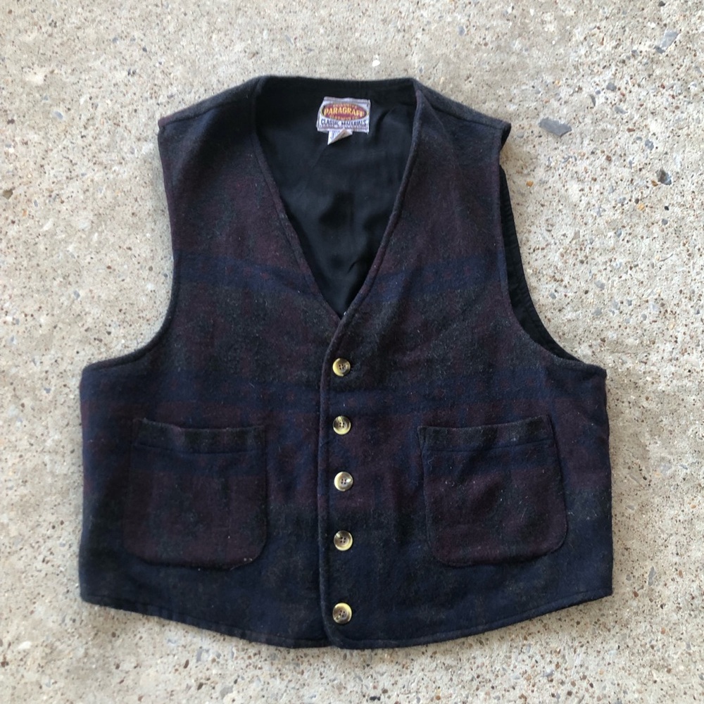 Vintage Paragraff Wool Aztec Style Vest Size XL